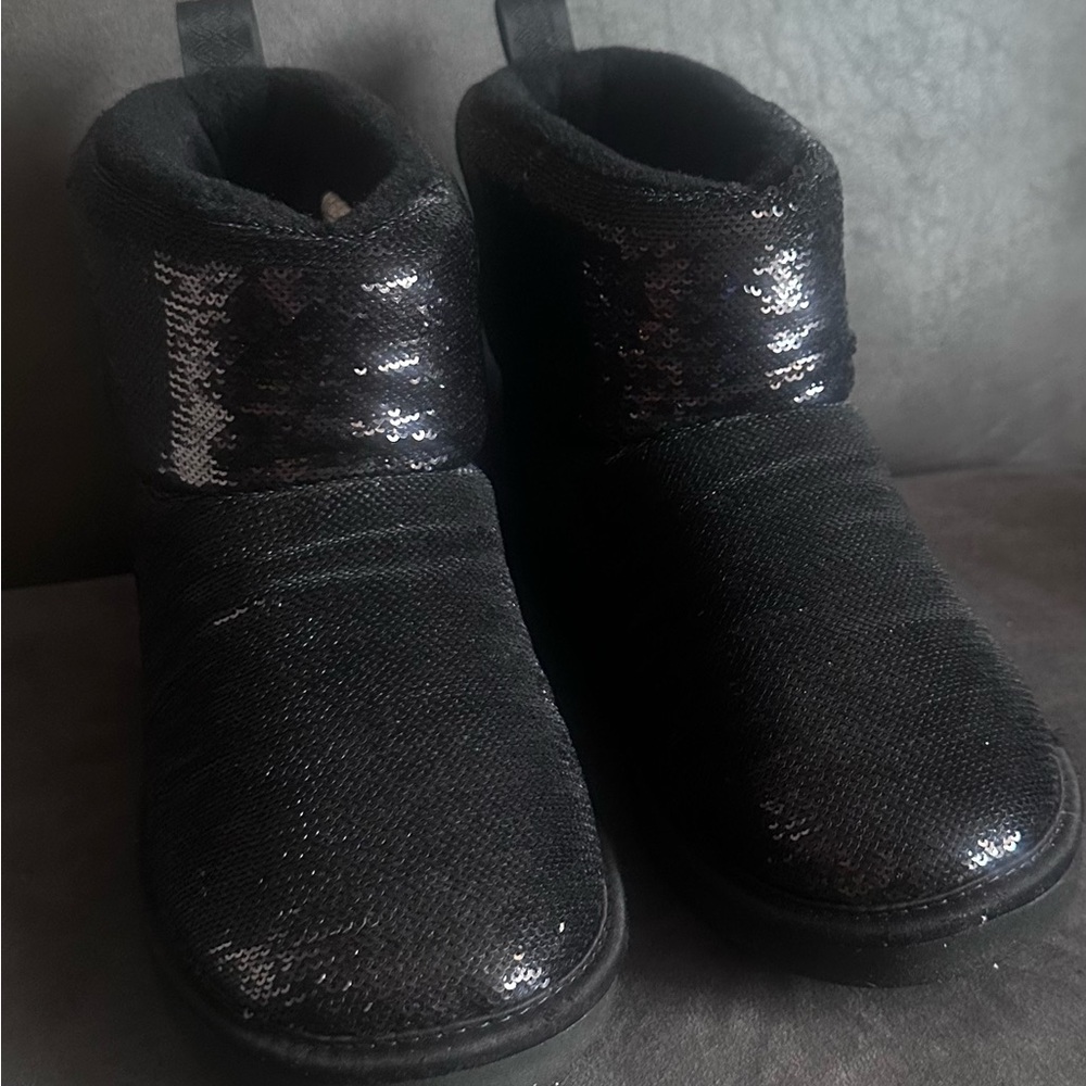 UGG Kids Black Sequin Boots